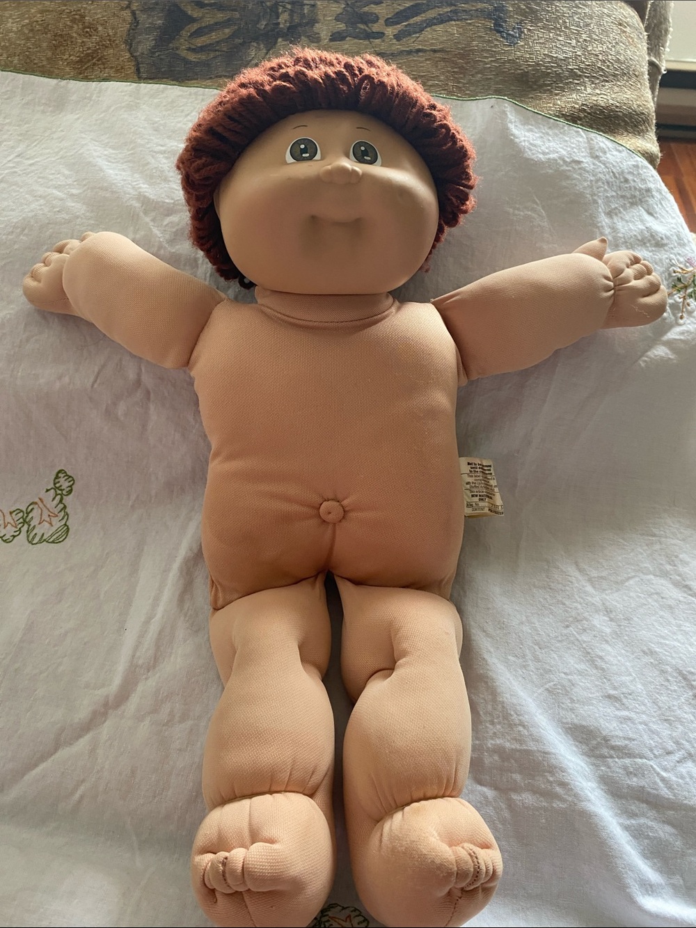 Plush Soft-Body Cabbage Patch Style Baby Doll - with Brown Hair